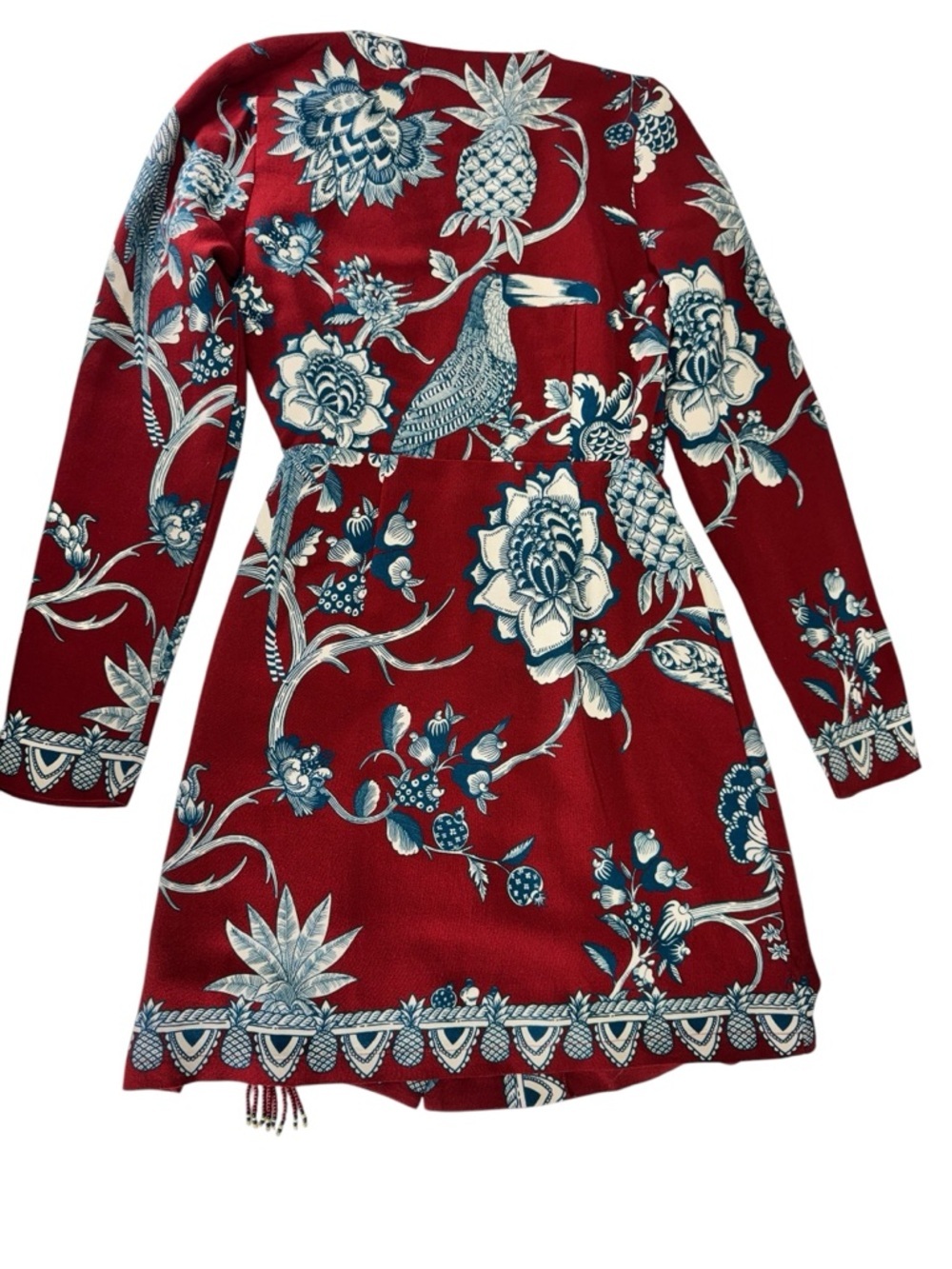 Farm rio .Tropical Landing Red Wrap Mini Dress - Picture 10 of 16